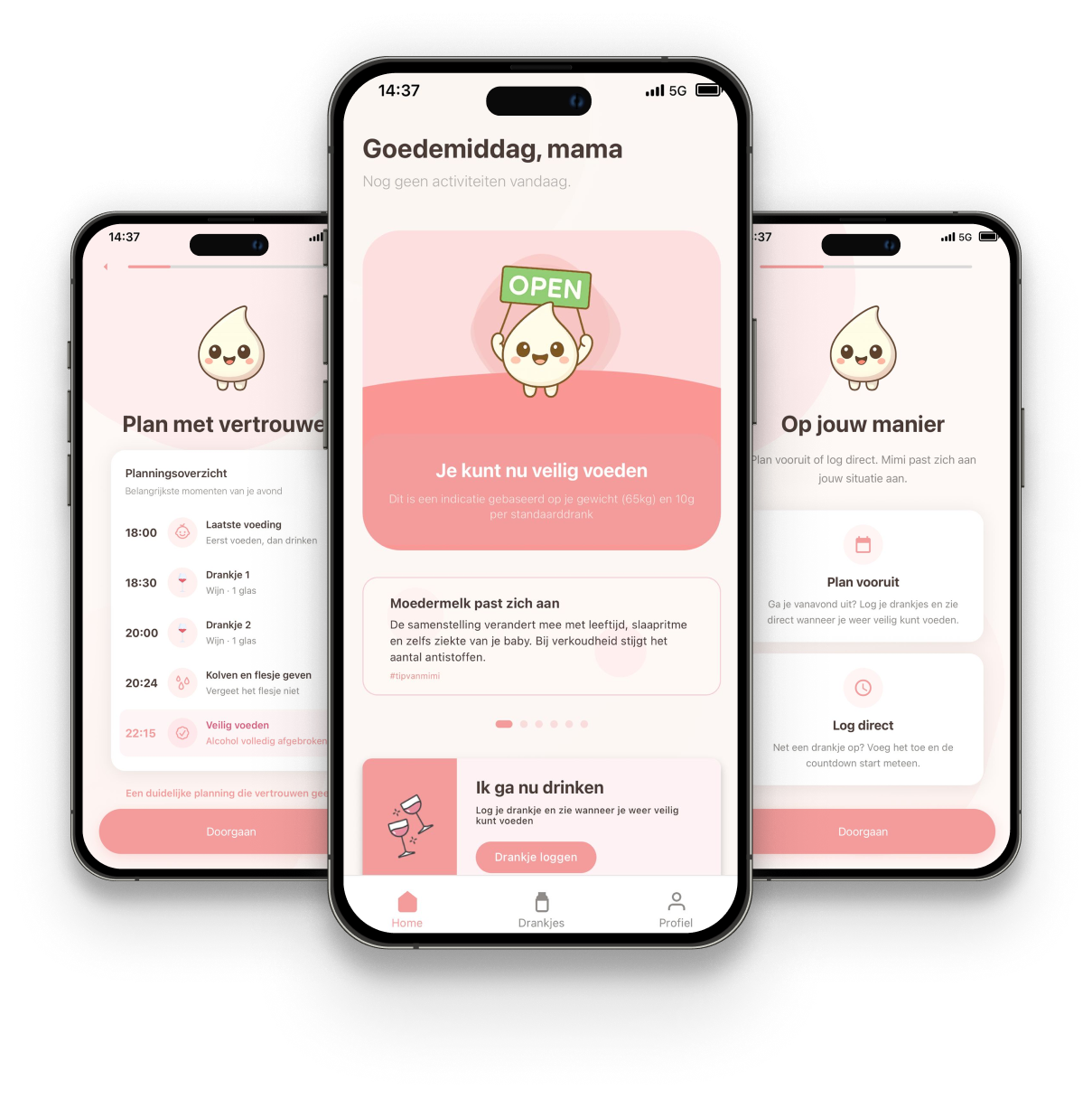 Mommy Milk Bar App Screens